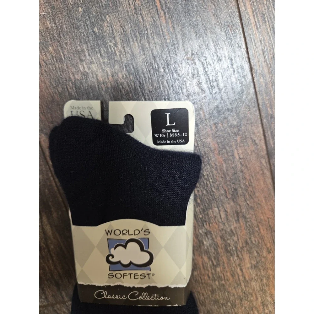 World's Softest SOCKS Men's 8.5-12/Women's 10+ Navy Made In USA NEW